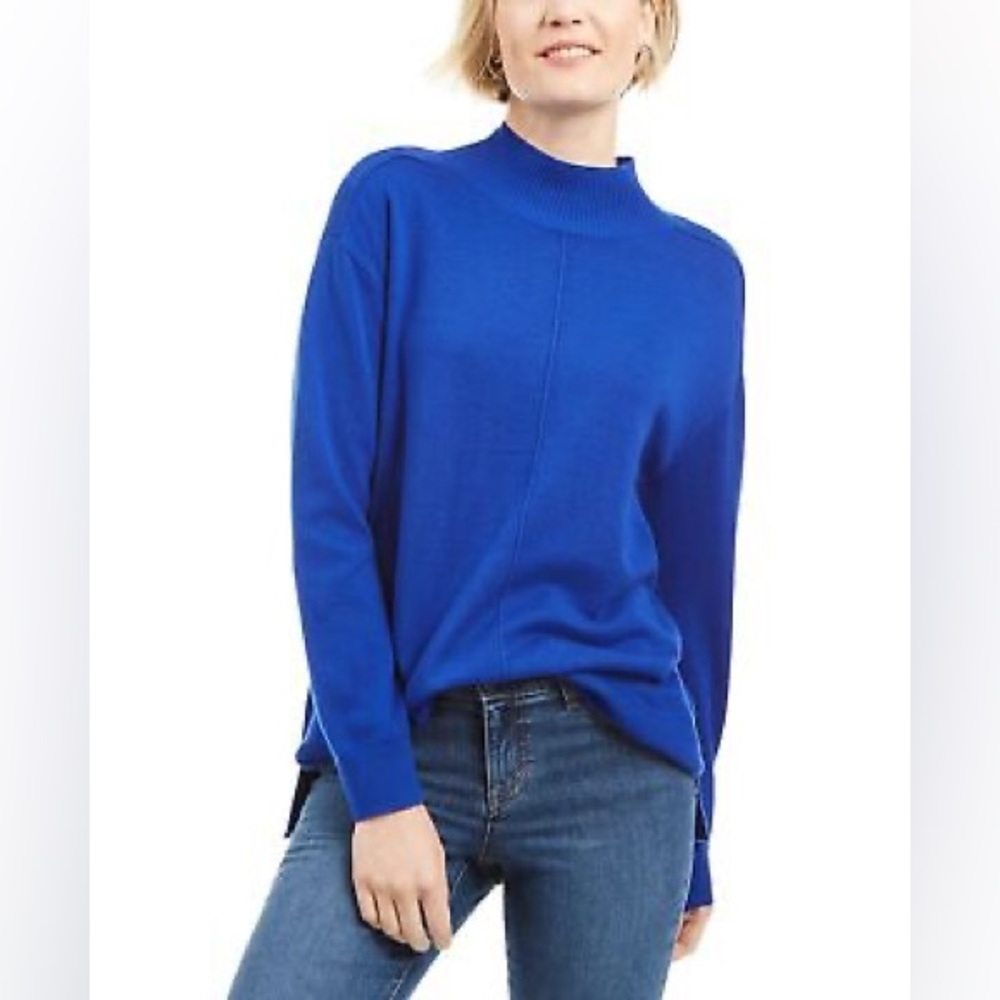 Karen Scott Women's Mock Neck Core Pullover in Vibrant Blue
